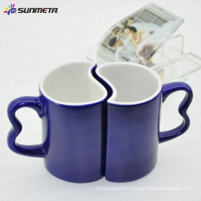 11oz bleu magique changement de couleur sublimation vide tasse de couple